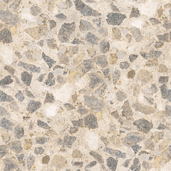 Cool seamless terrazzo composite pattern of marble-mosaic  natural concrete floor. Trendy texture for flooring and facades. Grunge hand made template with natural stones.