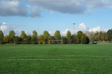 Amateur Soccer Field In The Morning in The Netherlands