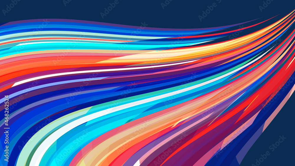 Aufkleber multicolour curved stripes. technicolor pattern