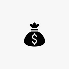 money bag icon. money bag vector icon on white background