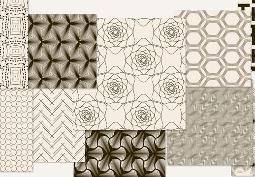 Set of Simple Retro Geometric Patterns
