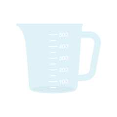 Glass or plastic empty measuring cup for prepare and mixing.