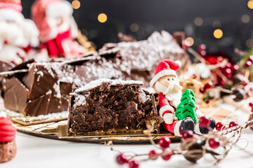 Christmas Delicious Sweet Cookie Cake Xmas Tree Panetone Bread Santa Claus Caramel Macaron Chocolate Theme