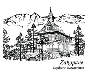 kaplica na jaszczurówce, kościół zakopane, zabytek, styl zakopiański, architektura góralska