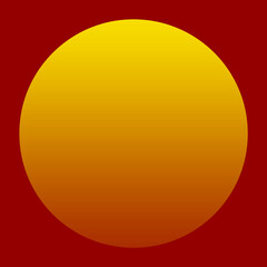 A circle in a box with a combination of orange and yellow colors like sunset, becomes a simple and attractive decorative shape to be applied as a visual art background.