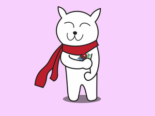 Cute polar bear cartoon icon illustration