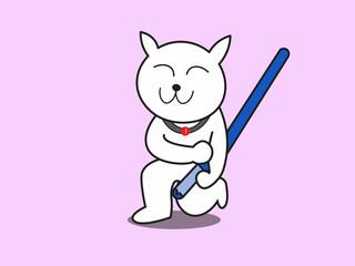 Cute polar bear cartoon icon illustration