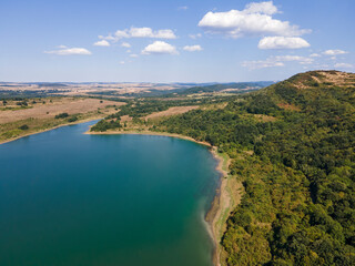 Fototapeta na wymiar Aerial view of Krapets Reservoir, Bulgaria
