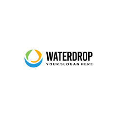 modern colorful WATER DROP droplets Logo design