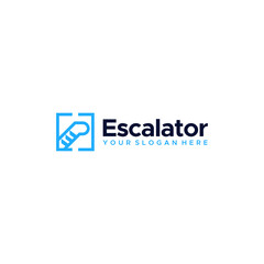 minimalist simple Escalator line art logo design