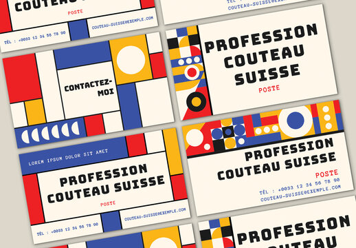 Ensemble de cartes de visite Bauhaus