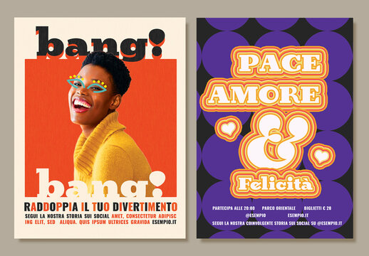 Set di poster retr&ograve; sperimentali