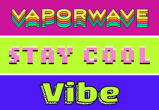 ネオン蒸気波テキストエフェクト