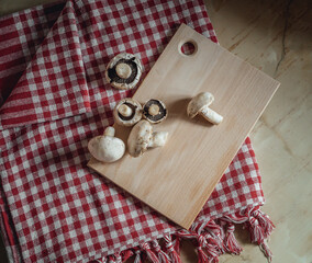 mushrooms on a table