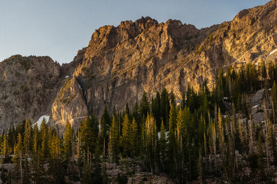 Beautiful View Of A Rocky Cliff Over A Forest