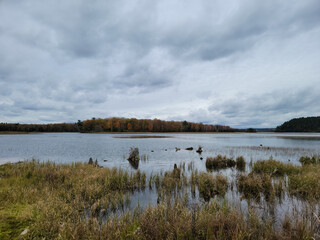 clouds over lake