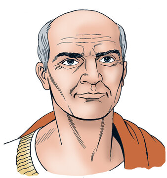 Close-up of an old man from Ancient Rome