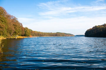 
Łubowo Lake in Poland in the fall