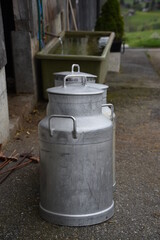 Naklejka premium Milk can on the farm