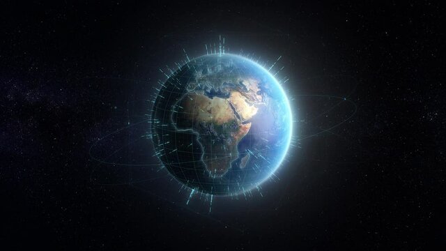 Modern satellite network over Earth surface