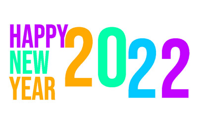 Happy New Year 2022 design concept set. Templates with 2022 typography logo for backgrounds, celebration, colorful for branding, banner, cover, card, social media, poster, vector 4.