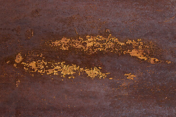 Metal old rusty background with peeling paint pattern