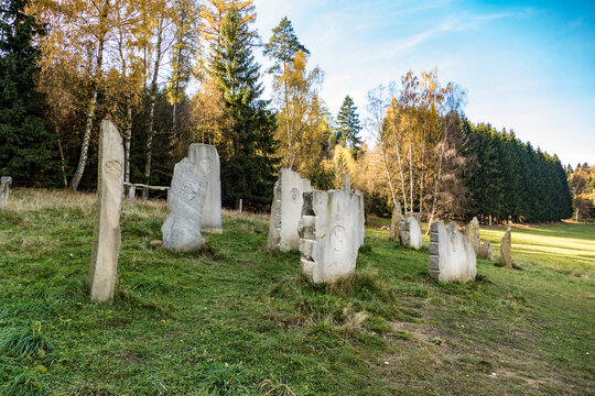 symbolic menhirs in czech republic zdonov