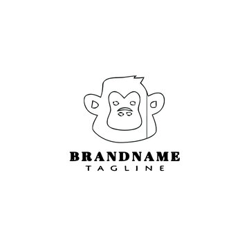 monkey logo cartoon icon design template black isolated vector