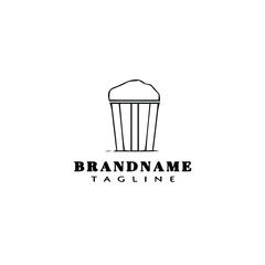 popcorn logo cartoon icon design template black isolated vector illustration