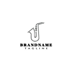 trumpet orchestra logo cartoon icon design template black isolated vector illustration
