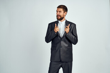 business man in suit posing work success executive