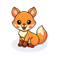 Cute little fox cartoon posing