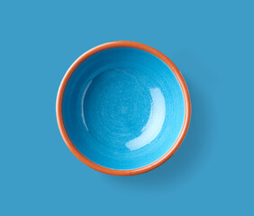 empty blue bowl