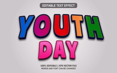 Youth Day Editable Text Effect Style Vector