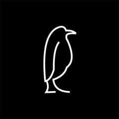 penguin logo design line , penguin animal line logo design , penguin logo design Vector Image , logo line penguin 