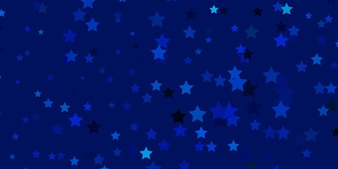 Fototapeta na wymiar Light BLUE vector background with small and big stars.