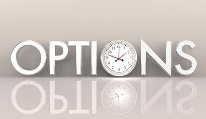 Options Clock Time Running Out Opportunity Exercise Stock Share Purchase 3d Illustration