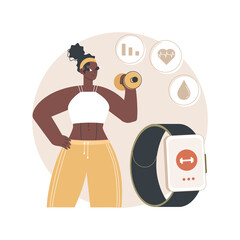 Smart training abstract concept vector illustration. Smart training online programs and tools, new gym technology, fitness coaching application, improve health, fat loss, toning abstract metaphor.