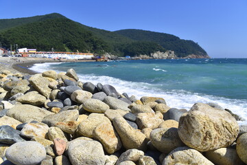 Fototapeta na wymiar Korean gravel beach scenery.