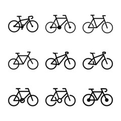 bicycle icon on white background set vector ESP10.