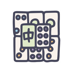 mahjong color vector doodle simple icon design