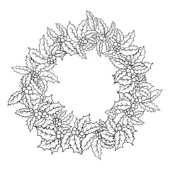 Christmas vector holly wreath, Christmas decoration