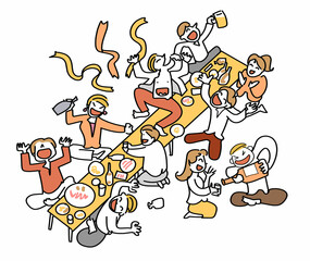 乱痴気騒ぎ-酒の席で無礼講