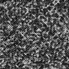 Abstract fashion monochrome polka dots background. Black and white seamless pattern with textured circles. Template design for invitation, poster, card, flyer, banner, textile, fabric. Halftone card