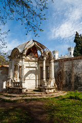 Old gazebo in Sharovka Palace park in Kharkov region, Ukraine