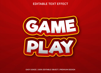 Fototapeta na wymiar game play text effect template with abstract and bold style use for business logo