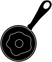 フライパンと卵焼きのシルエット
