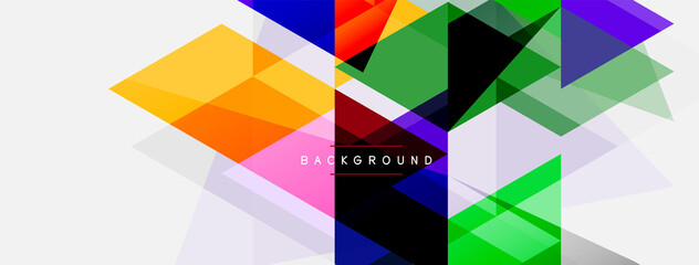Color triangles composition, geometric abstract background. Techno or business concept, pattern for wallpaper, banner, background, landing page