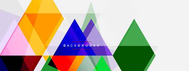 Color triangles composition, geometric abstract background. Techno or business concept, pattern for wallpaper, banner, background, landing page