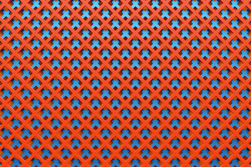 3d illustration of rows of red and blue  polygones. Parallelogram pattern. Technology geometry  background